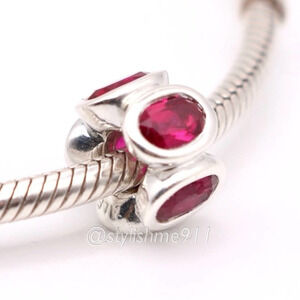 Authentic PANDORA Red Oval Lights Synthetic Ruby Charm - 790311SRU